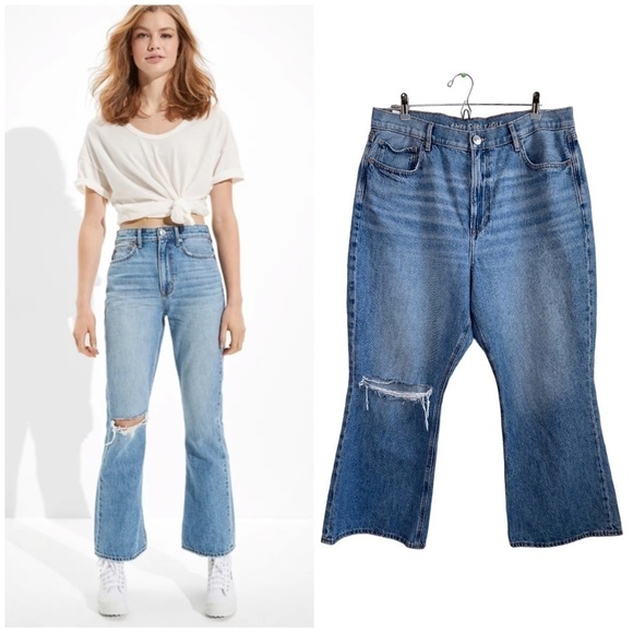 AMERICAN EAGLE Highest Rise 90’s Flare size 18 short - Picture 1 of 10